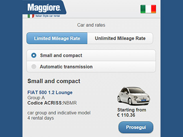 Maggiore Rental - Mobile booking webapp